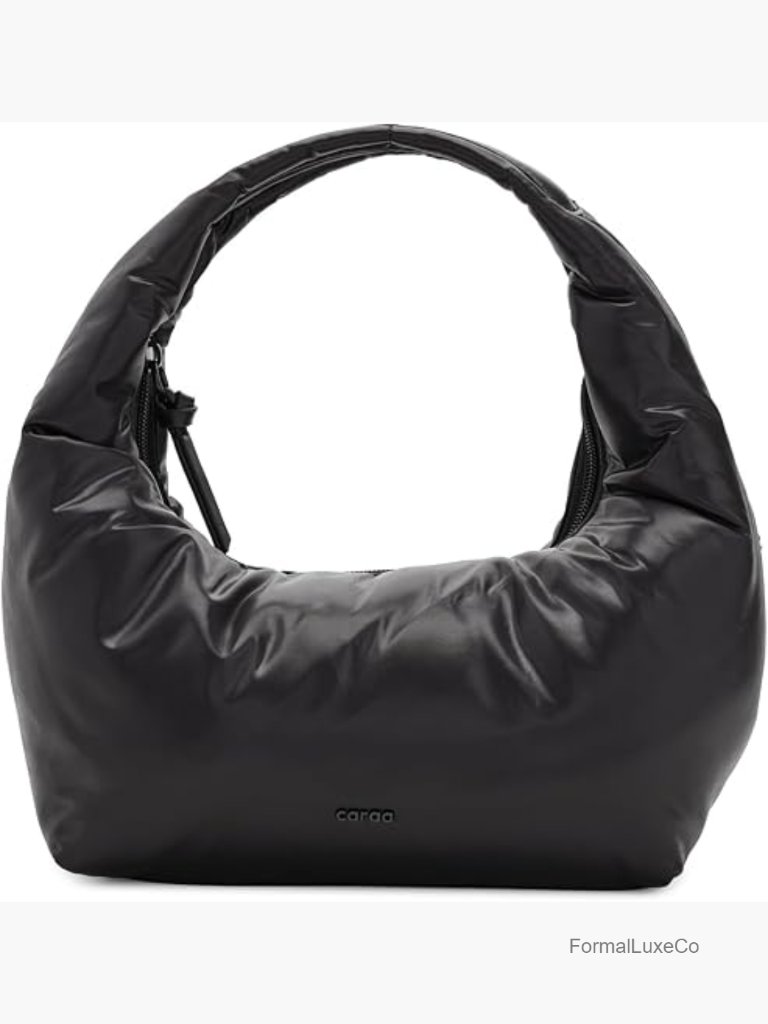 Ultra-Lightweight Recycled Nylon Shoulder Bag - Two Compartments, Zip Closure